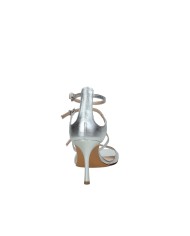 Albano 5372 Sandalo con tallone e tre cinturini in pelle laminata Argento