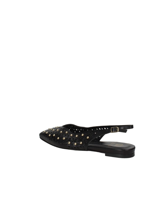 L'Arianna CH2524 Ballerina slingback in pelle traforata Nero