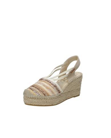 Vidorreta 18400 Espadrilla zeppa alta in rafia e camoscio Beige e Bronzo Vidorreta 18400 Espadrilla zeppa alta in rafia e camoscio Beige e Bronzo