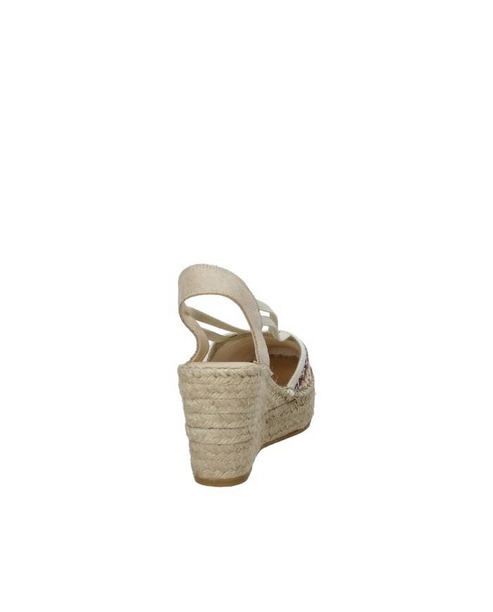 Vidorreta 18400 Espadrilla zeppa alta in rafia e camoscio Beige e Bronzo Vidorreta 18400 Espadrilla zeppa alta in rafia e camoscio Beige e Bronzo