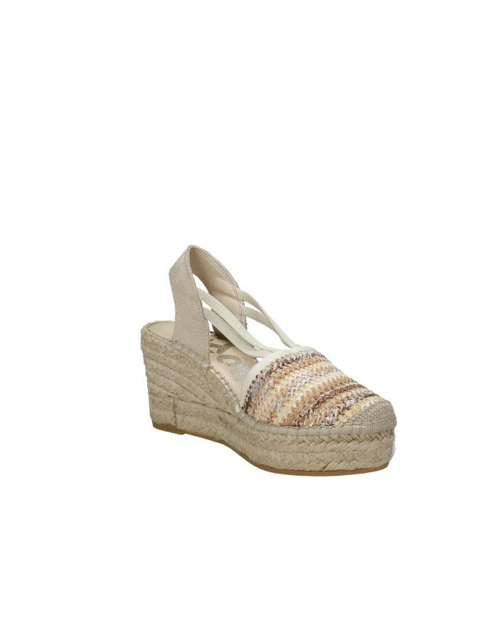 Vidorreta 18400 Espadrilla zeppa alta in rafia e camoscio Beige e Bronzo Vidorreta 18400 Espadrilla zeppa alta in rafia e camoscio Beige e Bronzo