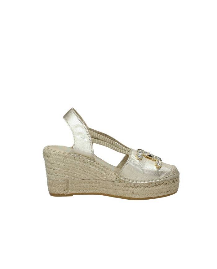 Vidorreta 05536 Espadrilla alta in pelle laminata Oro Vidorreta 05536 Espadrilla alta in pelle laminata Oro