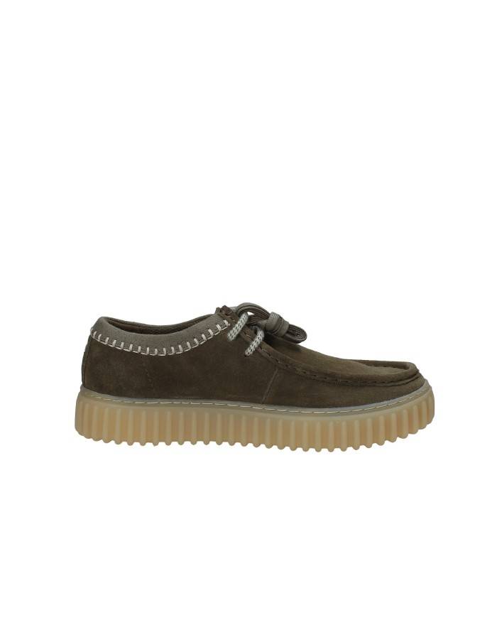 Clarks Torhill Low Mocassino allacciato in pelle scamosciata Verde Militare Clarks Torhill Low Mocassino allacciato in pelle scamosciata Verde Militare
