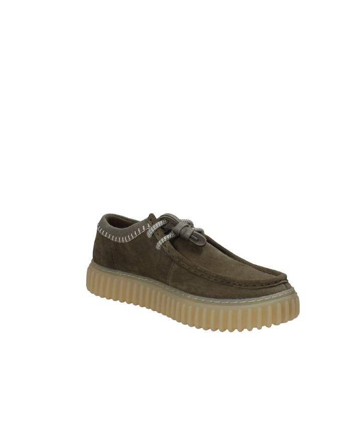 Clarks Torhill Low Mocassino allacciato in pelle scamosciata Verde Militare Clarks Torhill Low Mocassino allacciato in pelle scamosciata Verde Militare