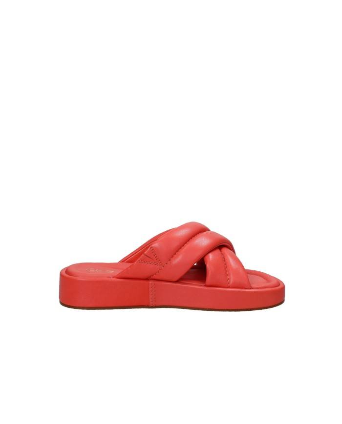 Clarks Alda Glide Sandalo con zeppa in nappa Corallo Clarks Alda Glide Sandalo con zeppa in nappa Corallo