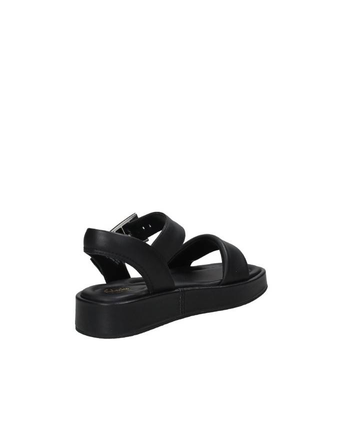 Clarks Alda Strap Sandalo con zeppa piatta in nappa Nero Clarks Alda Strap Sandalo con zeppa piatta in nappa Nero