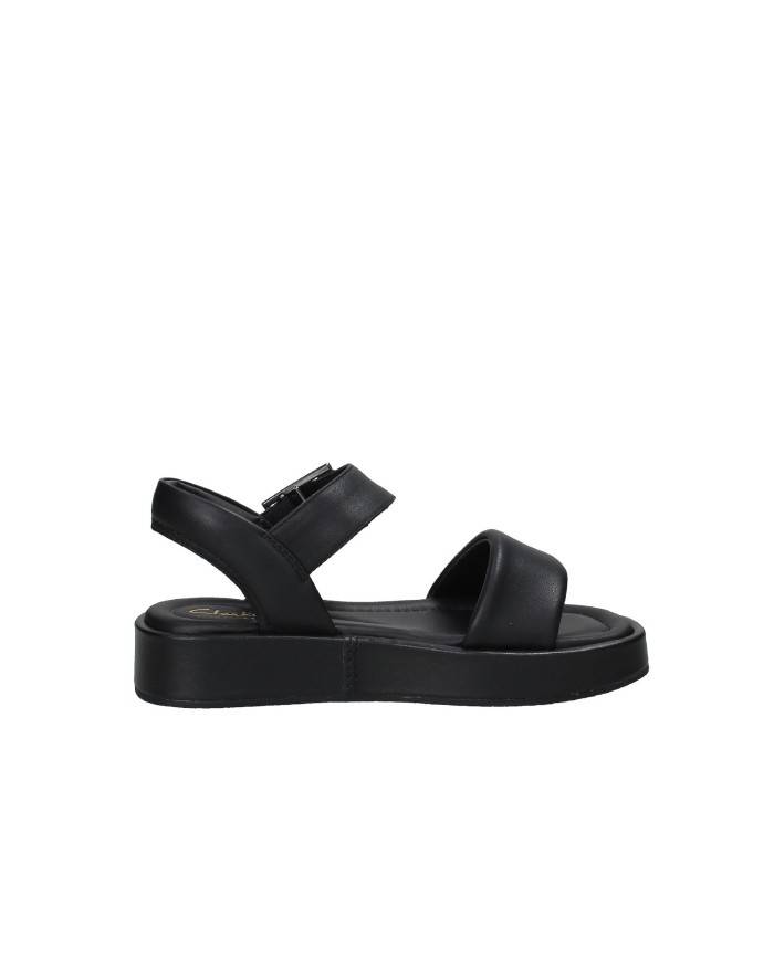 Clarks Alda Strap Sandalo con zeppa piatta in nappa Nero Clarks Alda Strap Sandalo con zeppa piatta in nappa Nero