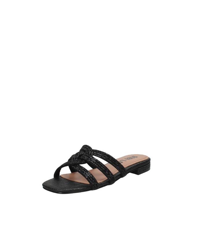 Bibi Lou 844z69hg Sandalo ciabattina con strass in pelle e rafia Nero Bibi Lou 844z69hg Sandalo ciabattina con strass in pelle e rafia Nero