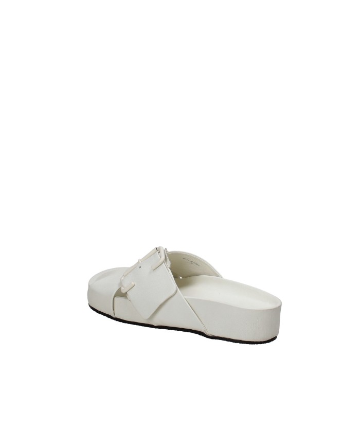JVAM June Sandalo fussbet con zeppa piatta in nappa Off White