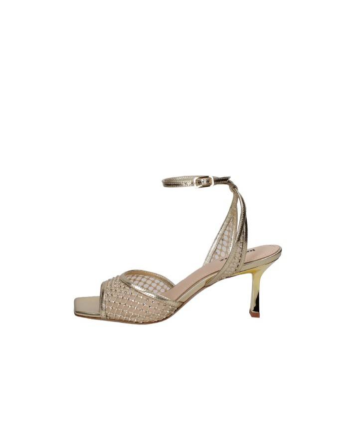 Lola Cruz 190z17bk Sandalo rete e strass in laminato specchio Oro Lola Cruz 190z17bk Sandalo rete e strass in laminato specchio Oro