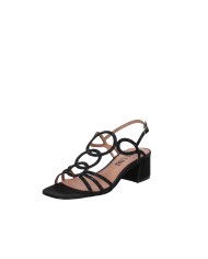 Bibi Lou 695z00vk Sandalo con tacco in pelle raso e strass Nero