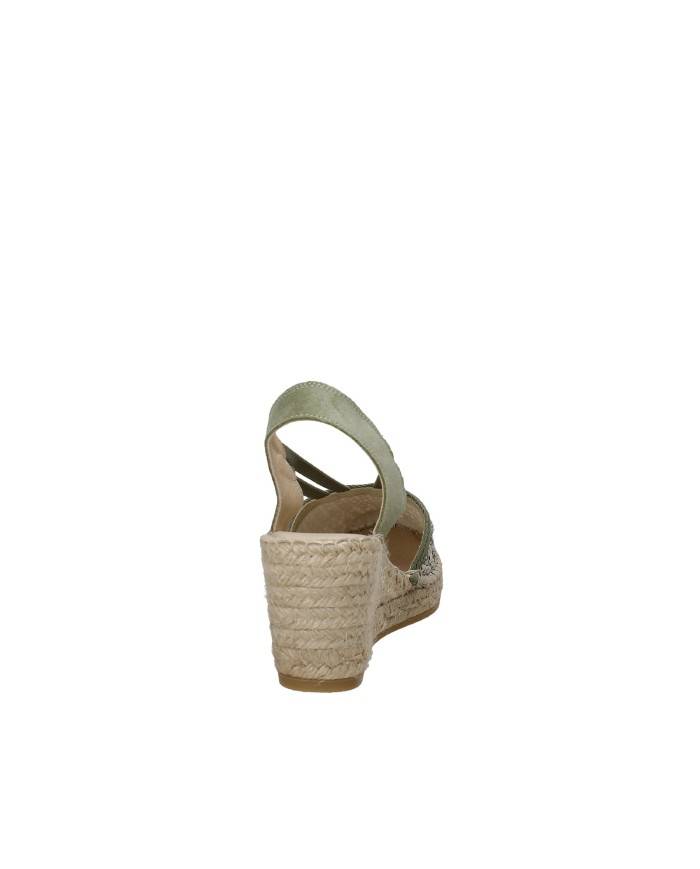 Vidorreta 18400 Espadrilla zeppa alta in rafia e camoscio Khaki Vidorreta 18400 Espadrilla zeppa alta in rafia e camoscio Khaki
