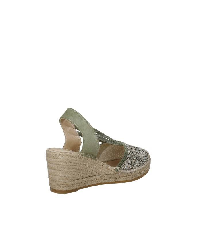 Vidorreta 18400 Espadrilla zeppa alta in rafia e camoscio Khaki Vidorreta 18400 Espadrilla zeppa alta in rafia e camoscio Khaki