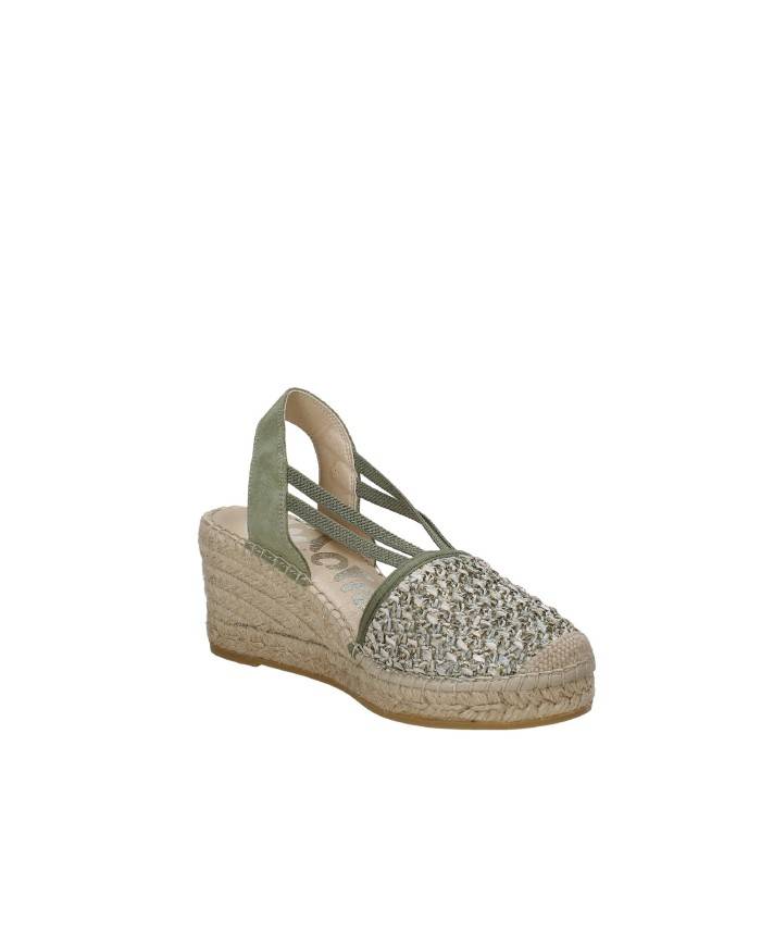 Vidorreta 18400 Espadrilla zeppa alta in rafia e camoscio Khaki Vidorreta 18400 Espadrilla zeppa alta in rafia e camoscio Khaki