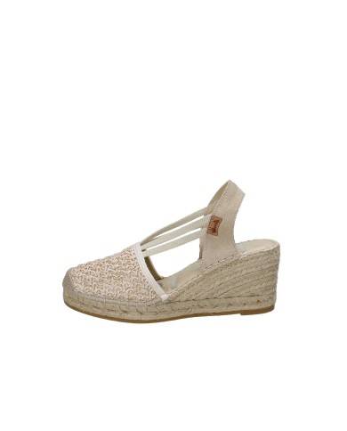 Vidorreta 18400 Espadrilla zeppa alta in rafia e camoscio Beige Vidorreta 18400 Espadrilla zeppa alta in rafia e camoscio Beige