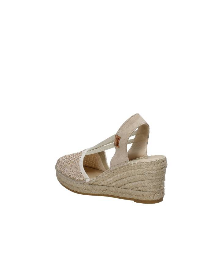 Vidorreta 18400 Espadrilla zeppa alta in rafia e camoscio Beige Vidorreta 18400 Espadrilla zeppa alta in rafia e camoscio Beige