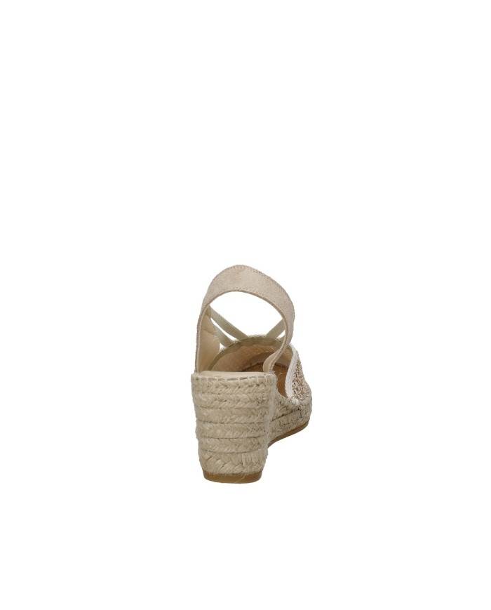 Vidorreta 18400 Espadrilla zeppa alta in rafia e camoscio Beige Vidorreta 18400 Espadrilla zeppa alta in rafia e camoscio Beige