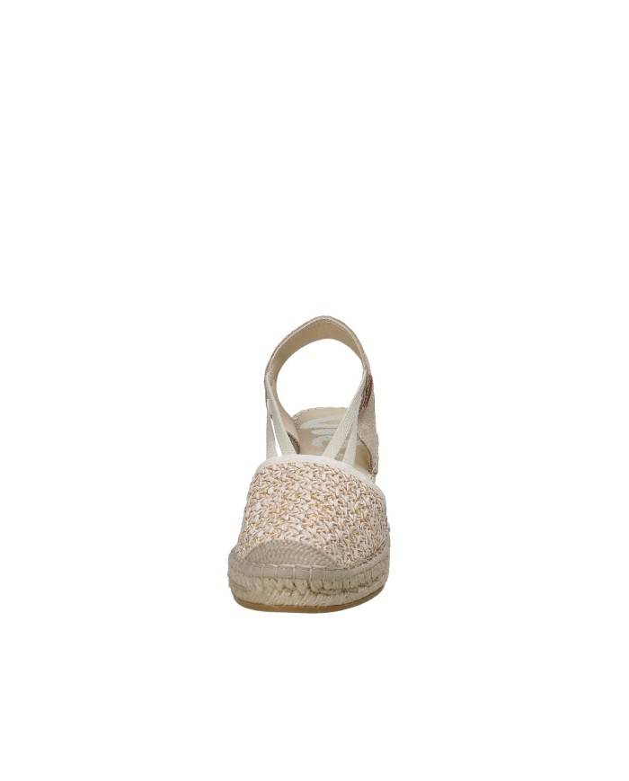 Vidorreta 18400 Espadrilla zeppa alta in rafia e camoscio Beige Vidorreta 18400 Espadrilla zeppa alta in rafia e camoscio Beige