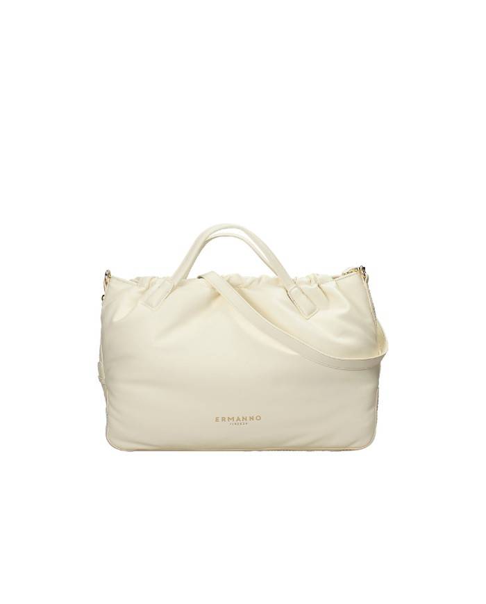Ermanno Scervino 12401870 Borsa large a mano e tracolla in ecopelle Off White Ermanno Scervino 12401870 Borsa large a mano e tracolla in ecopelle Off White