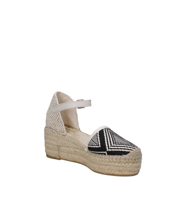 Vidorreta 07100 Espadrillas alta con zeppa in tessuto Bianco e Nero Vidorreta 07100 Espadrillas alta con zeppa in tessuto Bianco e Nero