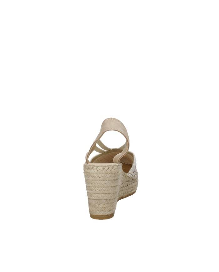 Vidorreta 18400 Espadrilla zeppa alta in tessuto e camoscio Bianco e Nero Vidorreta 18400 Espadrilla zeppa alta in tessuto e camoscio Bianco e Nero