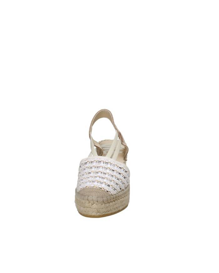 Vidorreta 18400 Espadrilla zeppa alta in tessuto e camoscio Bianco e Nero Vidorreta 18400 Espadrilla zeppa alta in tessuto e camoscio Bianco e Nero