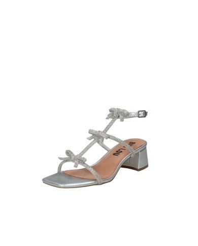Bibi Lou 847z00hg Sandalo con tacco in pelle Argento Bibi Lou 847z00hg Sandalo con tacco in pelle Argento