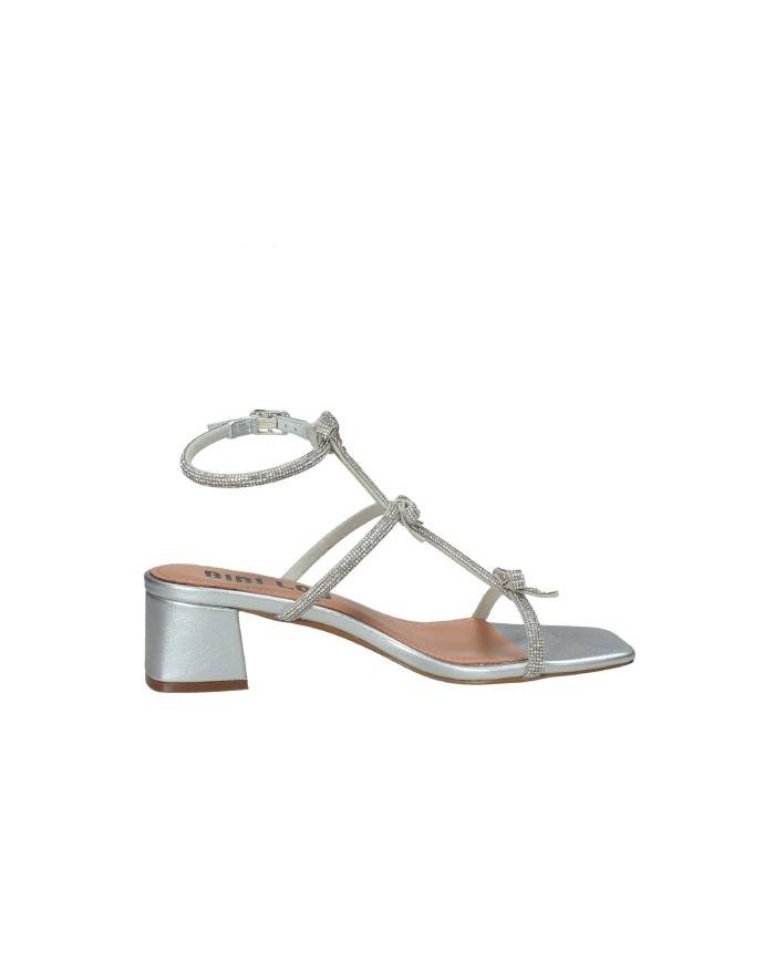 Bibi Lou 847z00hg Sandalo con tacco in pelle Argento