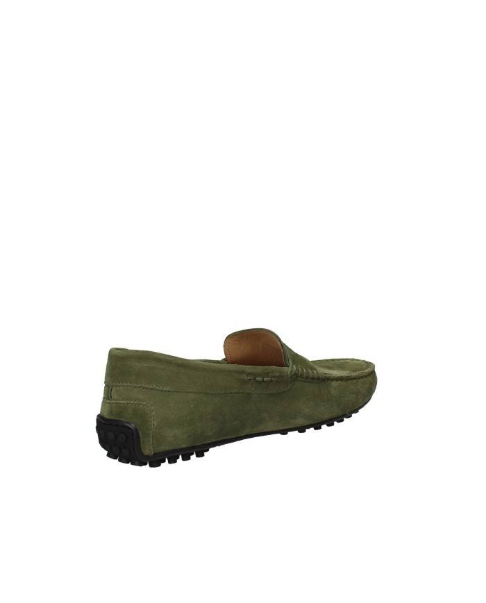 Rossano Bisconti 562-02 Mocassino uomo carshoes in camoscio Verde Militare