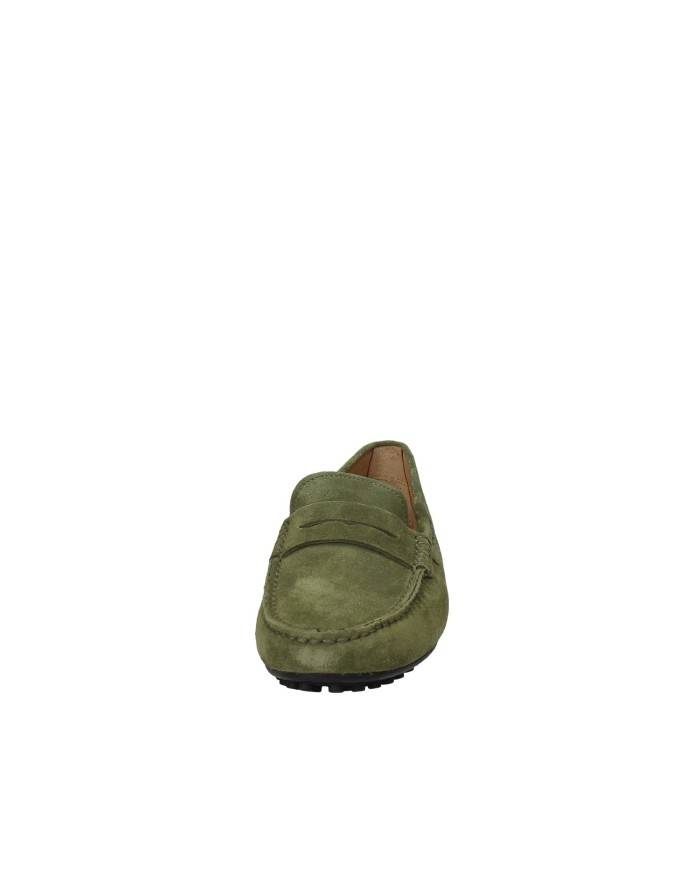 Rossano Bisconti 562-02 Mocassino uomo carshoes in camoscio Verde Militare