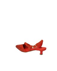 L'Arianna CH2568 Décolleté slingback in pelle intrecciata Rosso