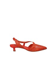 L'Arianna CH2568 Décolleté slingback in pelle intrecciata Rosso