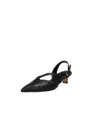 L'Arianna CH2568 Décolleté slingback in pelle intrecciata Nero