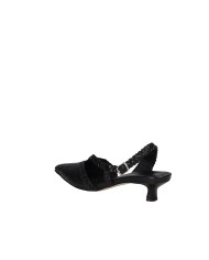 L'Arianna CH2568 Décolleté slingback in pelle intrecciata Nero
