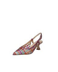 Il Borgo Firenze 1513 Décolleté slingback in pelle intrecciata Multi Color