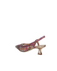 Il Borgo Firenze 1513 Décolleté slingback in pelle intrecciata Multi Color
