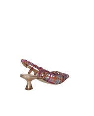 Il Borgo Firenze 1513 Décolleté slingback in pelle intrecciata Multi Color