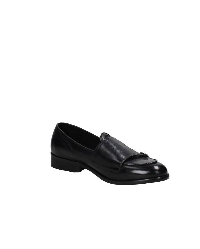 JP David 58548 Mocassino uomo chiusura doppia fibbia in pelle Nero