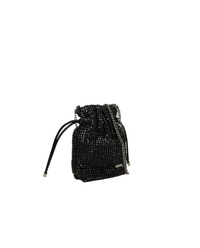 Albano Borse a1074 Borsetta a mano e spalla in rete di strass Nero Albano Borse a1074 Borsetta a mano e spalla in rete di strass Nero