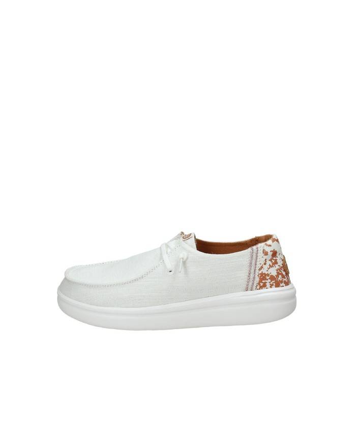 Hey Dude Shoes Wendy Rise Animal.94S Mocassino con lacci elastici in tessuto Bianco