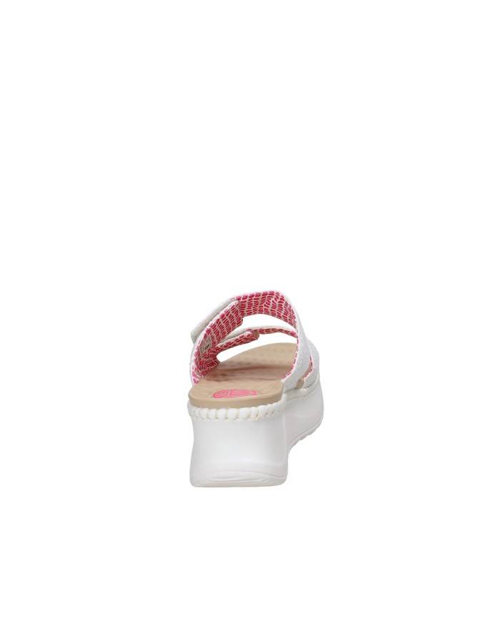 Hey Dude Shoes Delray Slide Eyelet 43203.100 Sandalo con zeppa a due fasce in tessuto Bianco