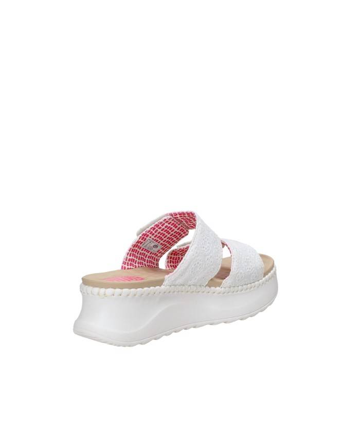 Hey Dude Shoes Delray Slide Eyelet 43203.100 Sandalo con zeppa a due fasce in tessuto Bianco