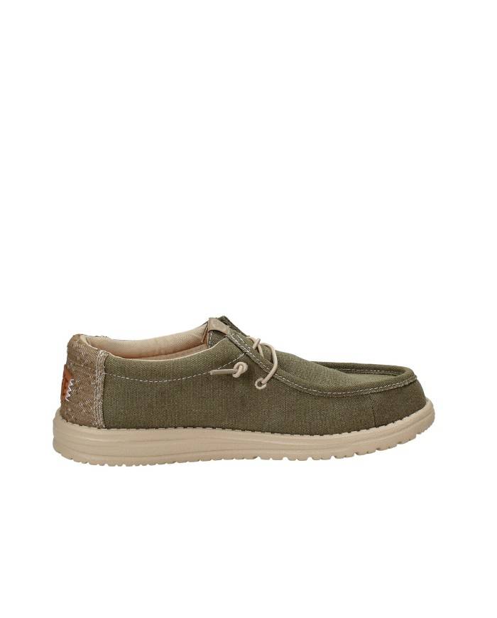 Hey Dude Shoes Wally Workwear.3yt Mocassino in cotone twill Verde Militare