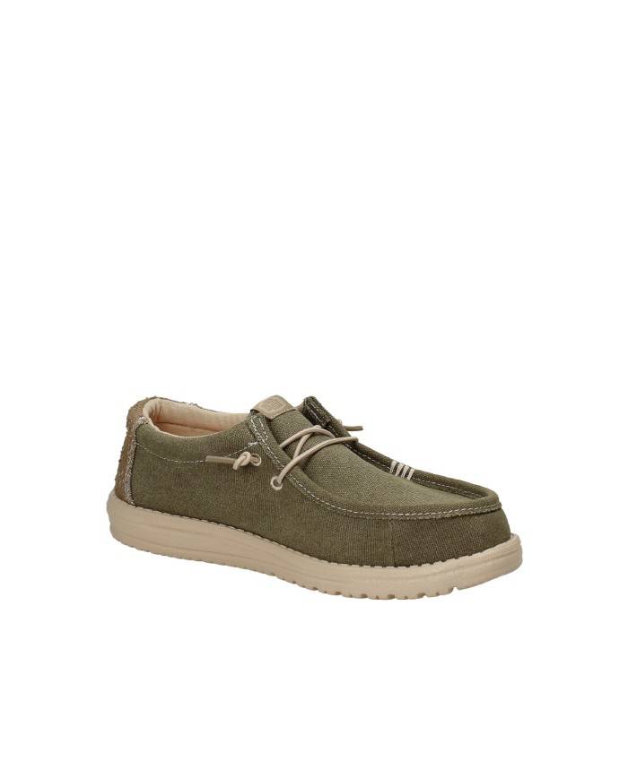 Hey Dude Shoes Wally Workwear.3yt Mocassino in cotone twill Verde Militare
