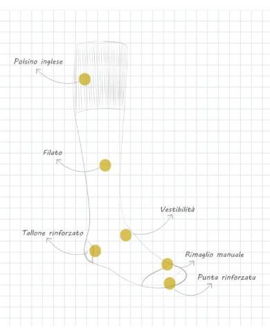 Dublo calze 339 lunga Calza da uomo liscia in filo di scozia Nero