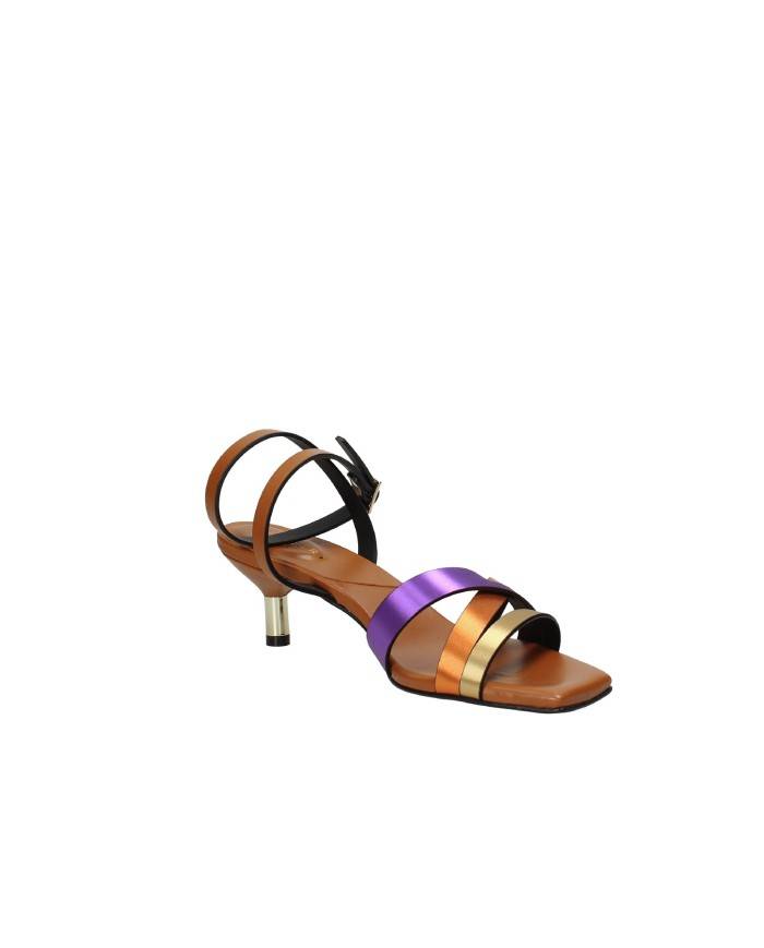 DonnaRì dc22g Sandalo alto con cinturino caviglia in pelle Tan
