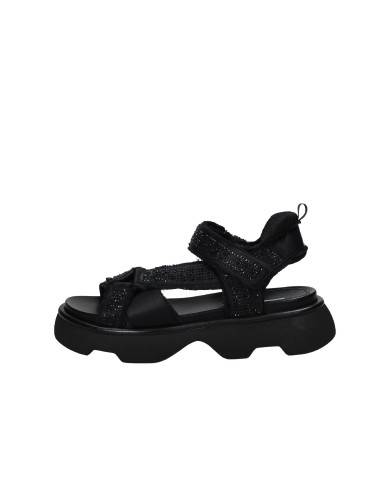 Jeannot 522.E Sandalo in raso con strass e pelle Nero Jeannot 522.E Sandalo in raso con strass e pelle Nero