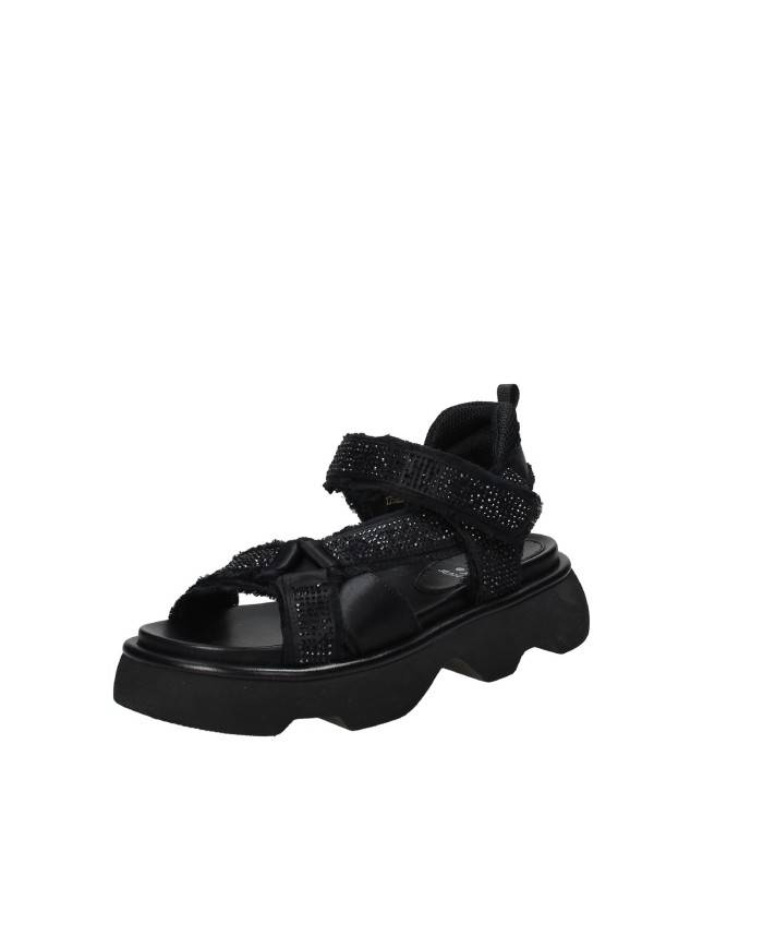 Jeannot 522.E Sandalo in raso con strass e pelle Nero Jeannot 522.E Sandalo in raso con strass e pelle Nero