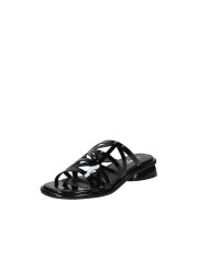 Jeannot 551.P Sandalo ciabattina in pelle e vernice Nero