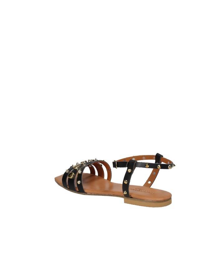 Vincent Vega Eleven Sandalo basso in pelle con borchie Nero